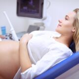 Pregnant woman on ultrasound
